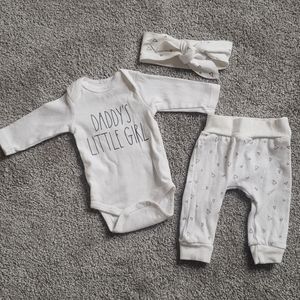 Rae Dunn Outfit w/Headband 0-3 Months